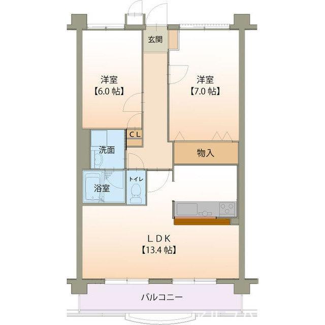 グランコリーヌ(2LDK/3階)の間取り写真