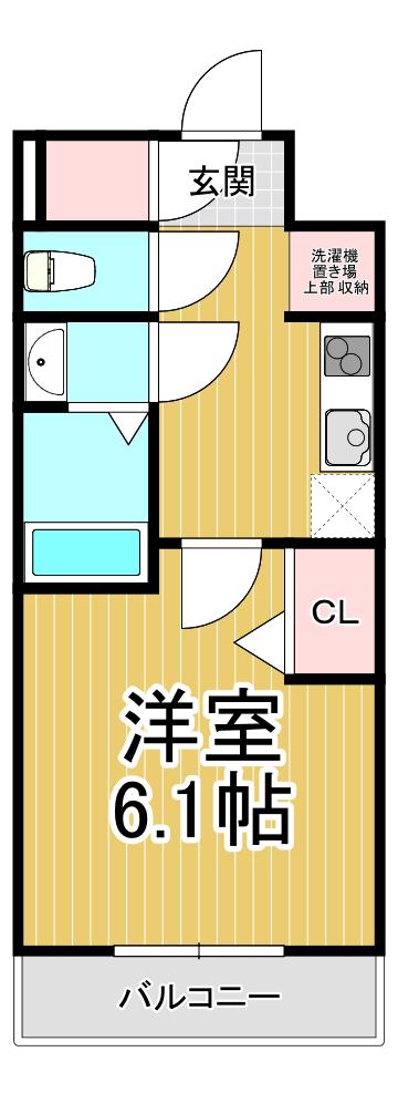 プレリス尼崎レーネヴィア(1K/8階)の間取り写真
