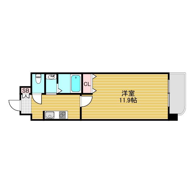 ラディアンス(1K/5階)の間取り写真