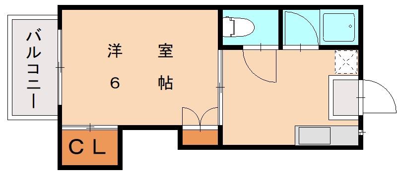コーポ梶原(1K/2階)の間取り写真