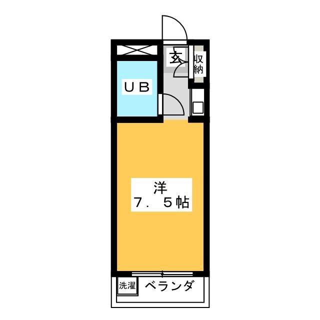 グリーンラークひばり北(1K/2階)の間取り写真