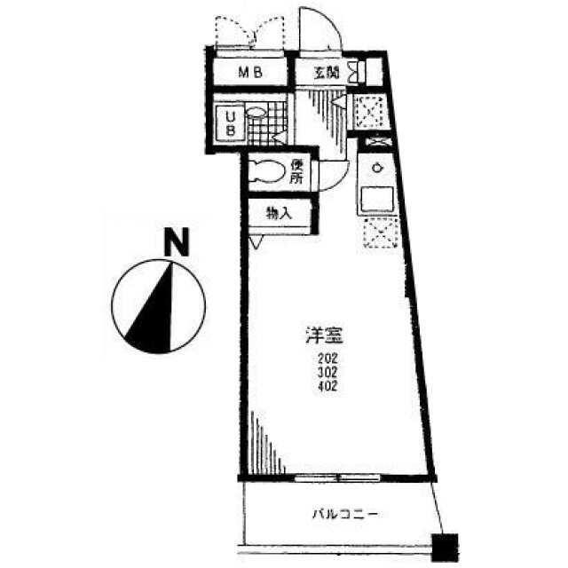 アエリア湘南(ワンルーム/3階)の間取り写真