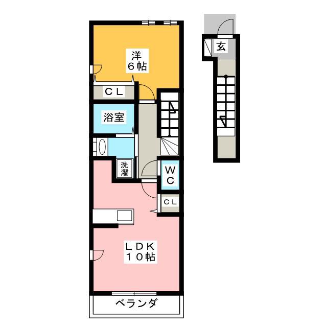 コムフィール(1LDK/2階)の間取り写真