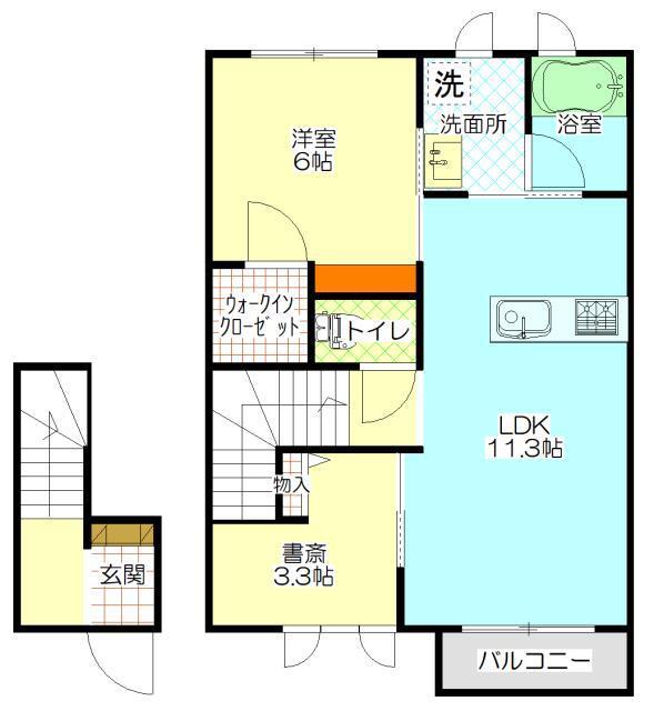シャーメゾンカーサ(1SLDK/1階)の間取り写真