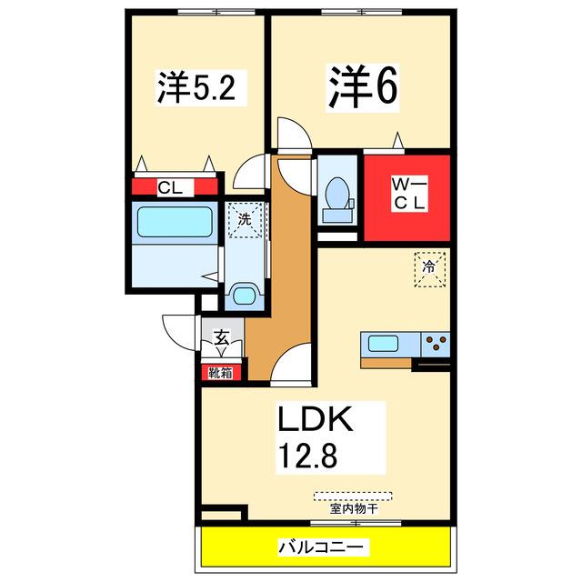 ロイヤルガーデンコート新和(2LDK/1階)の間取り写真