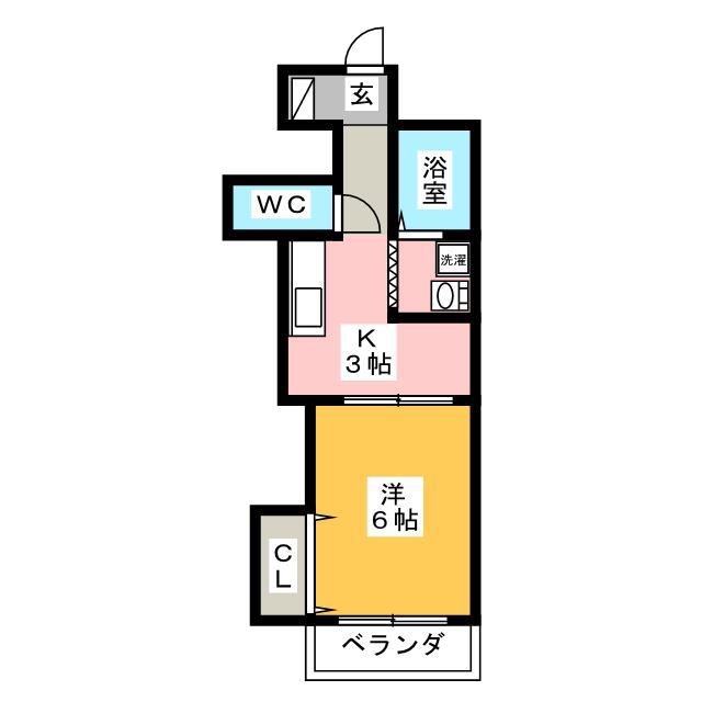レジデンス創(1K/2階)の間取り写真