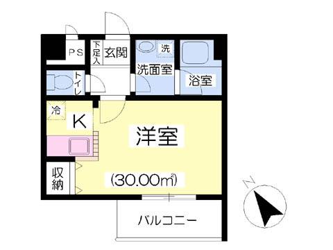 パルス大和町(ワンルーム/8階)の間取り写真