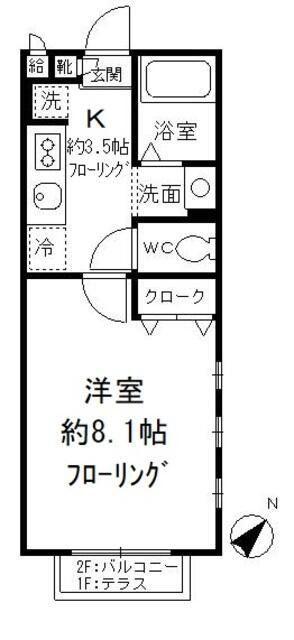 アイプラザ吉祥寺北町(1K/2階)の間取り写真
