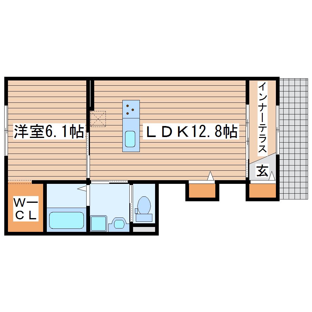 サニープレイス菅井(1LDK/1階)の間取り写真