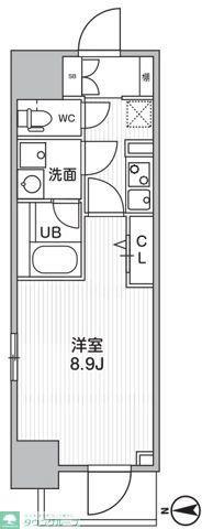 THEパームス熊野前(1K/5階)の間取り写真