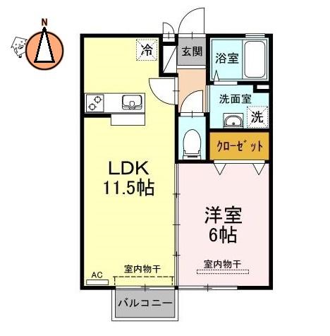 サンライズ(1LDK/1階)の間取り写真