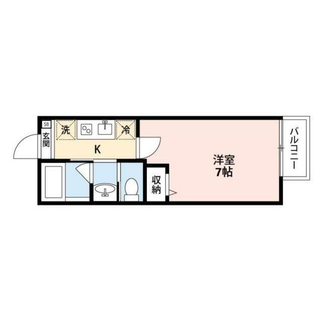 VILLA中国分(1K/2階)の間取り写真