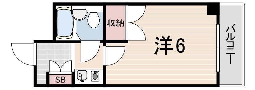 シャルムメゾン春日野道(ワンルーム/1階)の間取り写真
