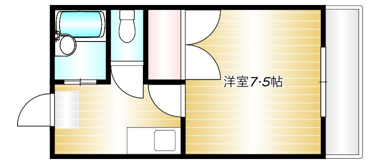 スカイマンション(1K/3階)の間取り写真