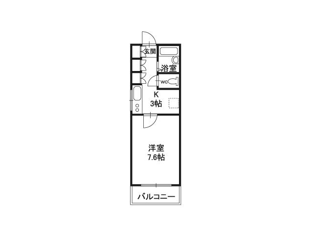アルブル(1K/3階)の間取り写真