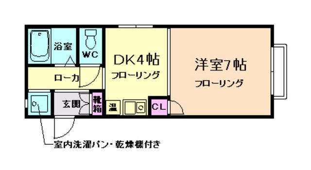 AVANT荘園(1DK/2階)の間取り写真