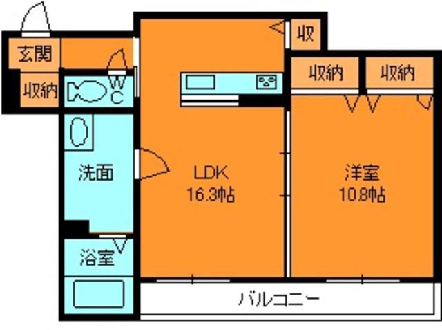 メルヴェイユー王寺(1LDK/3階)の間取り写真