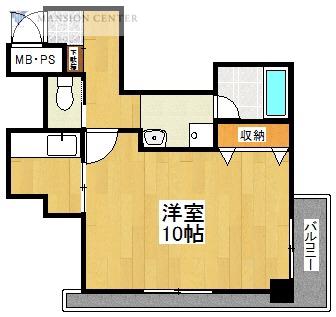 ラ・サーラ(1K/2階)の間取り写真