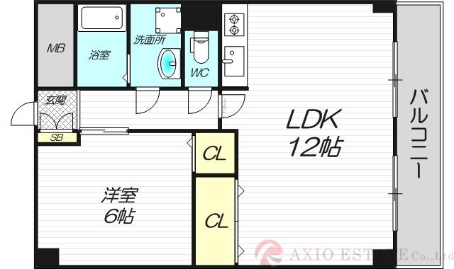 西中島東行マンション(1LDK/2階)の間取り写真