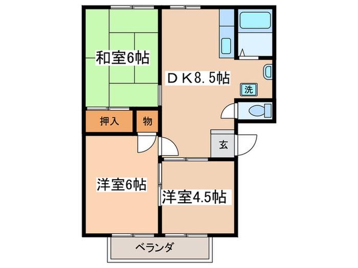 アーバンさつき(3DK/3階)の間取り写真