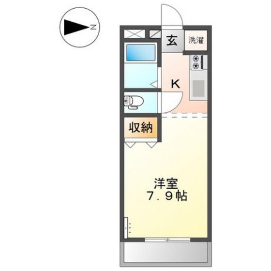 キャンベルハイム(1K/1階)の間取り写真