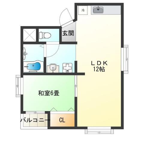 サンハイツ(1LDK/4階)の間取り写真