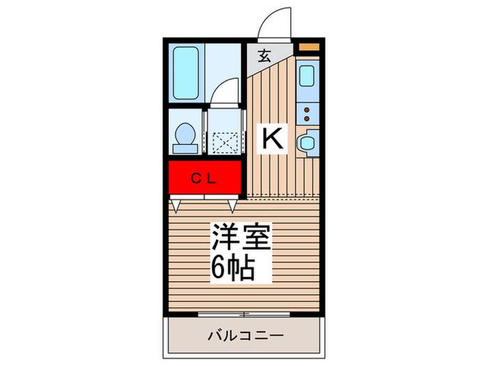 LA TOURELLE諏訪坂(1K/2階)の間取り写真