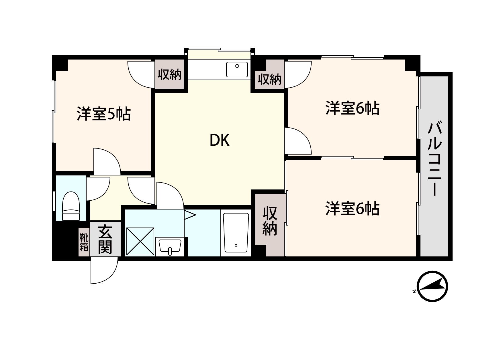 アシスト第6岐阜マンション(3DK/2階)の間取り写真