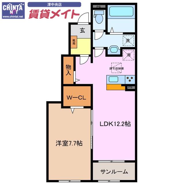 ボヌールI(1LDK/1階)の間取り写真