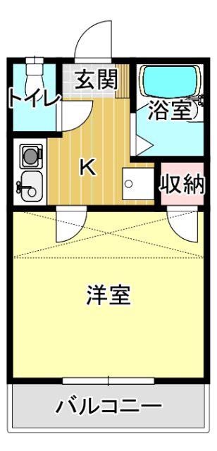 ブルーメ浅田(1K/1階)の間取り写真
