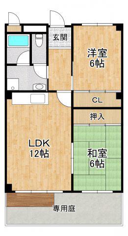 クリークレーン桃山台(2LDK/3階)の間取り写真