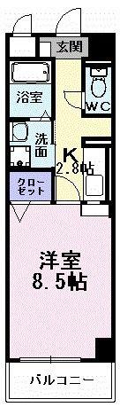 アーバンツァ(1K/6階)の間取り写真