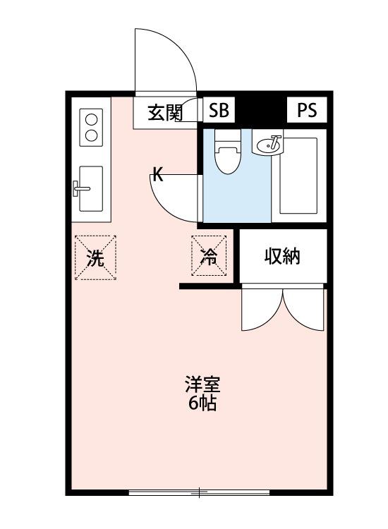 エスポアール(ワンルーム/2階)の間取り写真