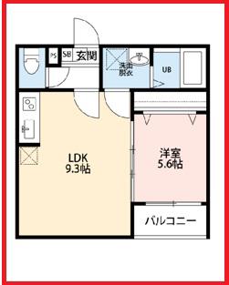 カレッツァ足立入谷(1LDK/2階)の間取り写真