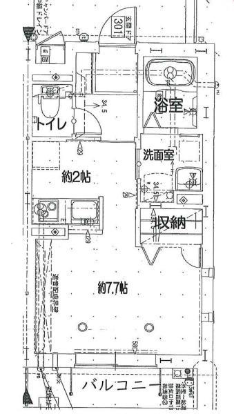 メープルガレ(ワンルーム/3階)の間取り写真