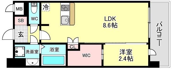セレニテ阿波座ミラク(1LDK/5階)の間取り写真