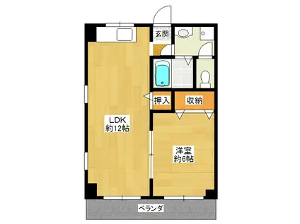 ロイヤルマンションシントー(1LDK/1階)の間取り写真