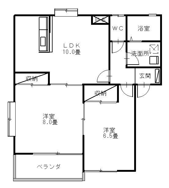 グローリ塚田(2LDK/1階)の間取り写真