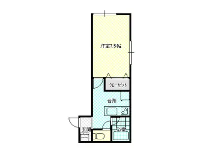 メゾン ユウ(1K/1階)の間取り写真