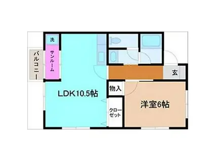 コーポS1(1LDK/1階)の間取り写真