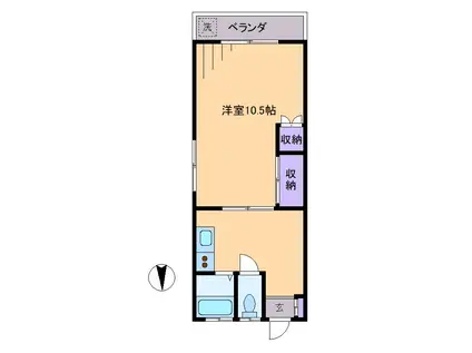 清和マンション(1DK/3階)の間取り写真