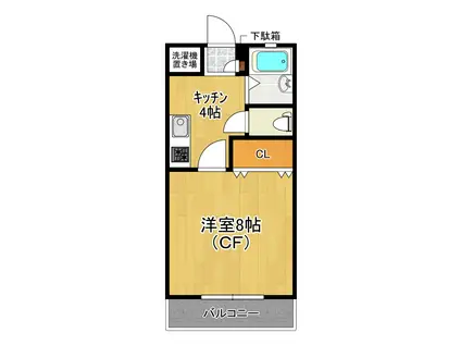 ツインリーブス(1K/1階)の間取り写真