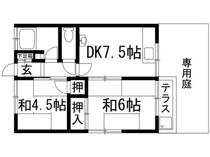 多田ハイツ(2DK/1階)の間取り写真
