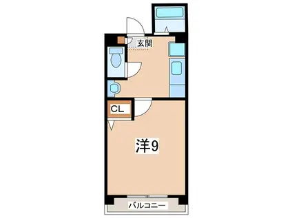 モン・プレジール大江(1K/1階)の間取り写真