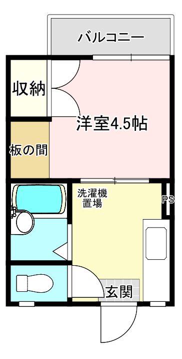 フレグランスおおさか(1DK/2階)の間取り写真