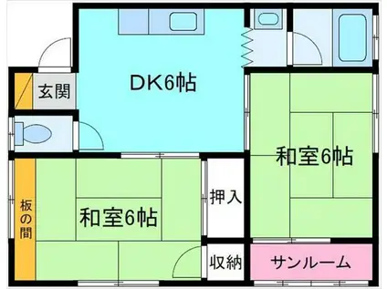 シャルマンモロエ(2DK/1階)の間取り写真