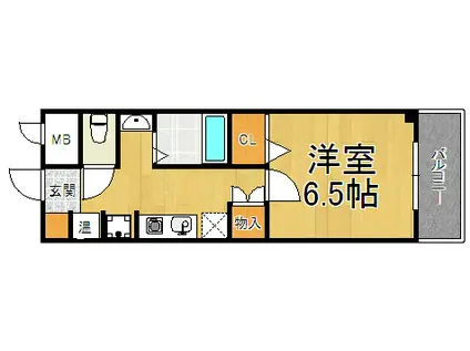 ANGE夙川(1K/2階)の間取り写真