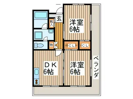 吉川ビル(2DK/4階)の間取り写真