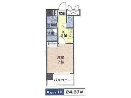 スカイフラット名古屋(1K/3階)の間取り写真