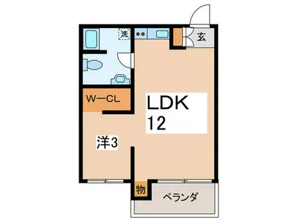 三栄ビル(1LDK/4階)の間取り写真